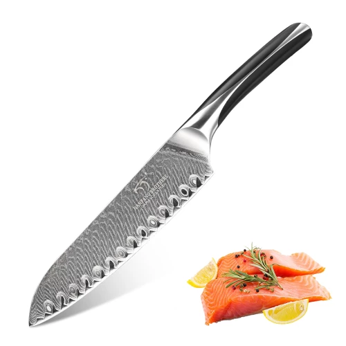 6.6 inch New Design Japanese Knife Damascus Steel 67 Layers Super Sharp Santoku Knife with ABS Handle