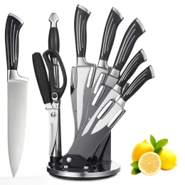 8 Pieces Stainless Steel Knife Set Japanese Kitchen Knife Set With ABS Handle and Acrylic Block