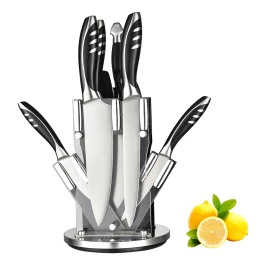 8 Pieces ABS Handle Kitchen Knives Stainless Steel Professional Kitchen Knife set with Acrylic  Block