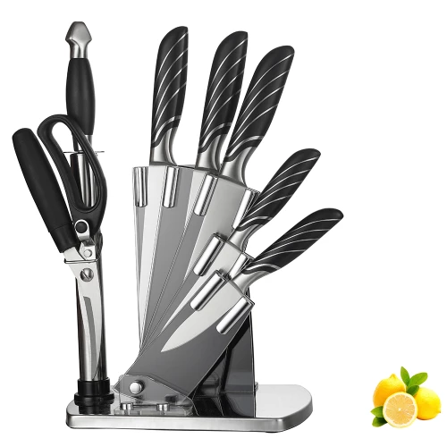 8 Pieces Knives Kitchen Knife Custom Stainless Steel Knife Set with Acrylic Knife Block