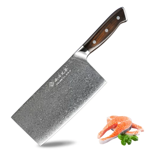 7 inch Wholesale Damascus kitchen Knife Cleaver Knife Butcher Knife with Black Roswood Handle