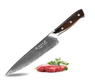 8 inch Professional Japanese Damascus Steel Kitchen Beef Knife Chef Knife with Black Rosewood Handle
