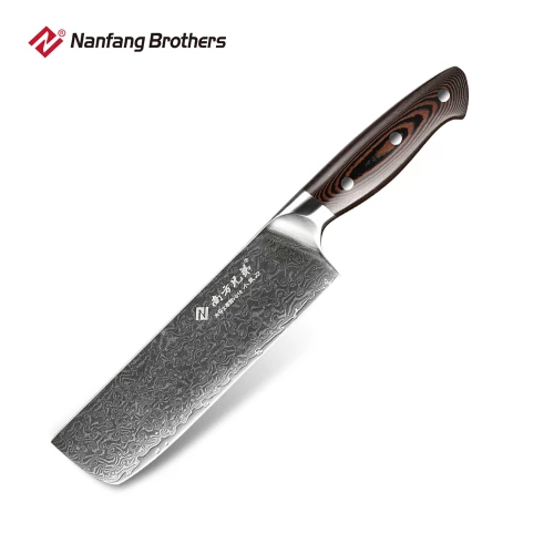 7 Inch Damascus Steel Knives Choice for Kitchen Restaurant Nakiri Knife with Micarta Handle