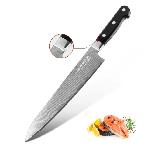 Super Value Damascus Steel Professional Kitchen Knives Japanese Gyuto Sashimi Chef knife with Pakka Wood Handle