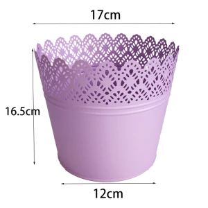 Pink colorful garden metal zinc galvanized bucket flower pot iron drum for trash/storage/decoration/flowers/planting