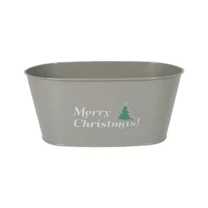 Red oval pot metal bucket wholesale sweet Christmas gift bucket nostalgic gift basket