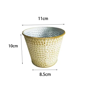 Wholesale fashion mini bonsai succulent metal flower pots planter for decor garden planting