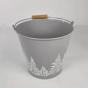 Gift Christmas Mini Galvanized Metal Buckets Wholesale Embossed Decorative Flower Pot With Handle