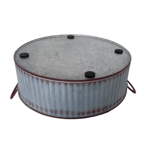 Hot sale cheap large galvanized vintage round gift tray with anti-skid tape for party beer promotional