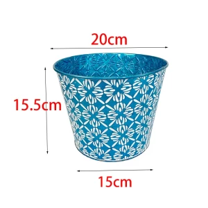 Front door flower pots metal color flowerpot bucket for garden home decoration