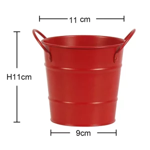 Powder coating mini gift storage pail with handles galvanized iron small metal bucket metal buckets for party snacks