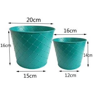 Custom diamond design zinc planter galvanized flowerpot metal bucket for home garden