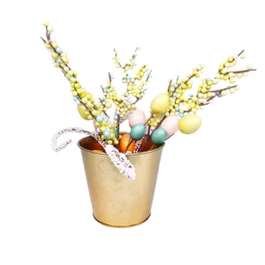 Wholesale Easter Small Luxury Metal Buckets Sweet Tin Gift Bucket