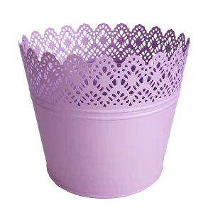 Pink colorful garden metal zinc galvanized bucket flower pot iron drum for trash/storage/decoration/flowers/planting