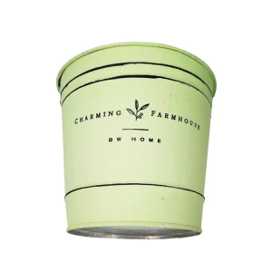 Light green garden metal planter flowerpot custom logo