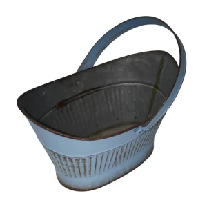 Blue retro garden home decoration boat metal rust flowerpot galvanized flower planter potted green plant metal basket