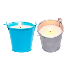 Wholesale Colorful Galvanized Metal Zinc Mini Candle Wax Melting Jar Gift Metal Bucket With Handle