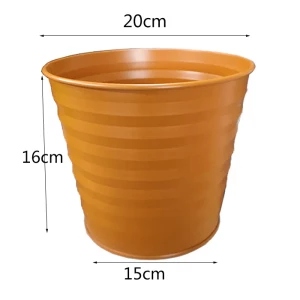 Metal Ribbed Plant Pot Pastel Galvanized Terracotta Color Flower Pot Metal Bucket For Garden Plant Flower