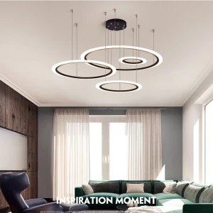 Circle Ring Acrylic Luxury Home Restaurant Lighting Round Hotel LED Chandeliers Chandeliers Lamp Modern