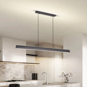 Modern Linear Aluminum Black Ceiling Hanging Lamp Commercial Home Office Lighting Led Pendant Light - Buy Iron Hanging Pendant Light For Hotel Kitchen,Hanging Pendant Lights For Living Room Restaurant,Linear Led Pendant Light Product