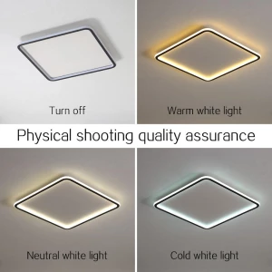 Nordic minimalist square shape indoor lighting for bedroom living room LED ceiling light