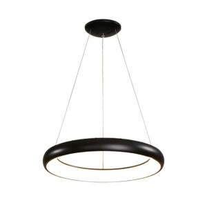 Hot sale acrylic black ring pedant lamp bar restaurant lighting modern dining chandelier