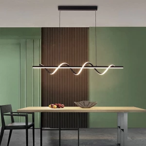 Factory Customization Modern Office Commercial Suspended Led Dining Table Chandeliers Ceiling Linear Lamps Pendant Lights 1.5m