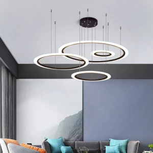 Circle Ring Acrylic Luxury Home Restaurant Lighting Round Hotel LED Chandeliers Chandeliers Lamp Modern