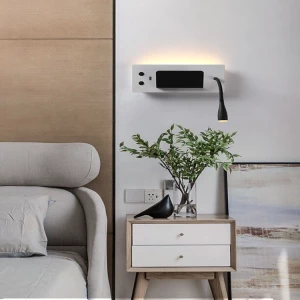 High Quality 3+8W Decorative Bedroom Bedside IP20 LED Reading Wall Light With USB And Wireless Charger