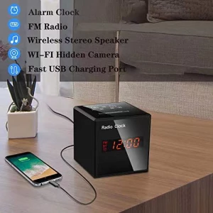 Real Cube Radio Clock Aluminum Material 1080P WiFi Home Hidden Spy Camera AN-H7