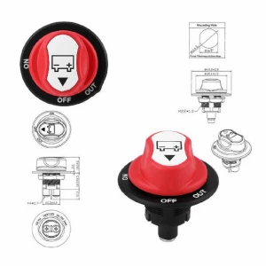 Waterproof Heavy Duty Battery Disconnect Isolator Switch On-Off 12V-48V Master Cut/Shut Off Marine Battery Switch for Boat Car