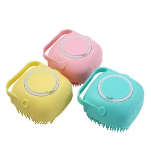 Pet square bath brush，Pet bathing brush, pet supplies, massage comb, bathing brush, combing and hair removal soft comb