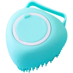 Pet love shaped bath brush，Pet bathing brush, pet supplies,  massage comb, bathing brush, combing and hair removal soft comb