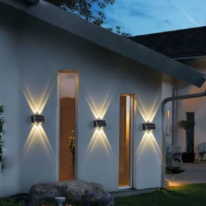 Good Price Outdoor Garden Patio Decorative Exterior Updown Lighted Waterproof Ip65 Led Solar Powered Wall Light