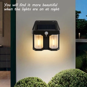 IP65 Outside lighting solar motion sensor led wall light outdoor garden gate garage decoration solar wall lamp