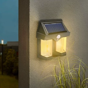 IP65 Outside lighting solar motion sensor led wall light outdoor garden gate garage decoration solar wall lamp