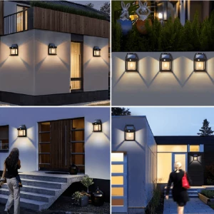 solar motion sensor wall light garden fence shed light