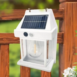 solar motion sensor wall light garden fence shed light