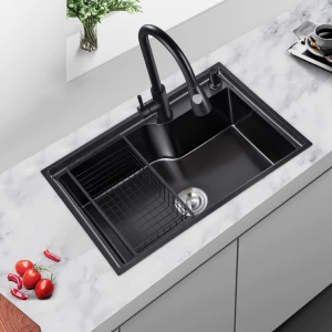 TS6242-S PVD Nano Coating Stepped Modern Rectangular Sinks Stainless Steel Undermount Kitchen Sink