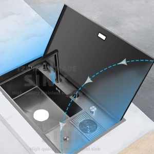 HS9050 Cup Washer Cover Plane Fancy Kitchen Sink New Design Invisible Nano Handmade Fregader