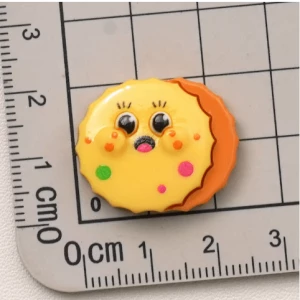 Cute eyes cookies funny Resin Colorful Cake Bread Food Charm DIY Refrigerator Sticker Thermos Cup Material Accessories