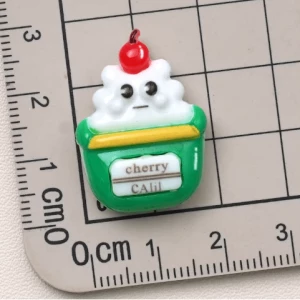 Cute eyes cookies funny Resin Colorful Cake Bread Food Charm DIY Refrigerator Sticker Thermos Cup Material Accessories