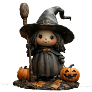 Figurine Resin Ghost Statue Ghost Decor for Halloween Decorations Funny Doll Cute Witch Indoor Home