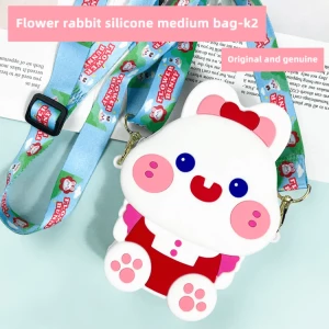 Genuine Silicone Crossbody Bag Children Manufacturer's Spot Fruit Cat Design Customizable Storage Bag Earphones Mobile Phone