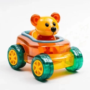 Custom Plastic Cartoon Animal Plastic Toy Car Pull Back ABS Car Toy Factory