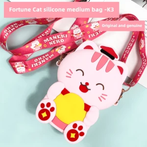 Genuine Silicone Crossbody Bag Children Manufacturer's Spot Fruit Cat Design Customizable Storage Bag Earphones Mobile Phone