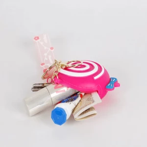 Cute Lollipop Purse rubber keychain Silicone Wallet