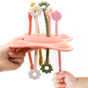 Montessori Toys for Baby 1+ Years Old Sensory Toys for Toddlers 1-3 Silicone Baby Teething Strings Travel Toy for 18M+