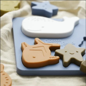 Orginal Design Montessori Educational Ocean Puzzle Silicone Ocean Animal Puzzle Toys Kids Montessori Toys Silicone Baby Toy