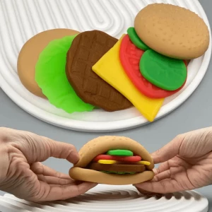 Silicone Baby Toy Push Pop Hamburger Shape Fidget Toy Silicone Squeeze Bubble Fidget Brinquedos Sensórios Para Crianças